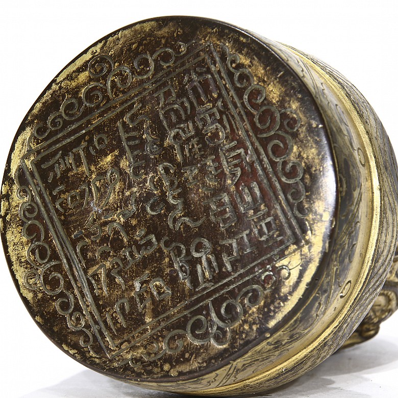 Tibetan bronze seal, 19th century