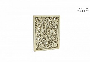 Jade plaque with carved decoration, Qing dynasty.