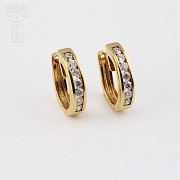earrings  with 0.55cts diamond in 18k yellow gold - 4