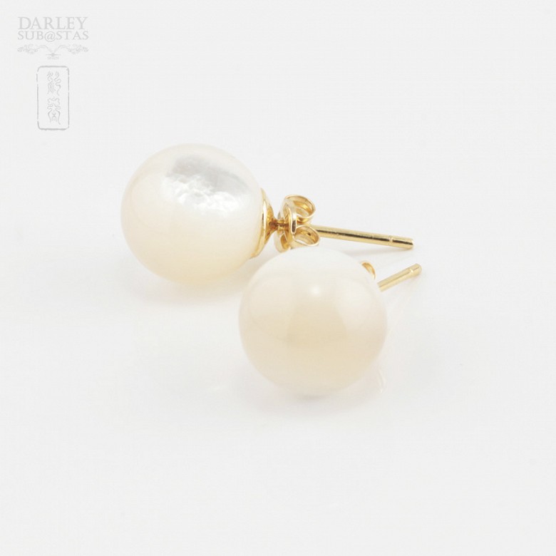 18k gold and pearl earrings Natural - 4