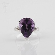 Fantastic ring with Amethyst and Diamond - 4
