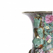 Pareja de jarrones de porcelana cantonesa, s.XX - 4