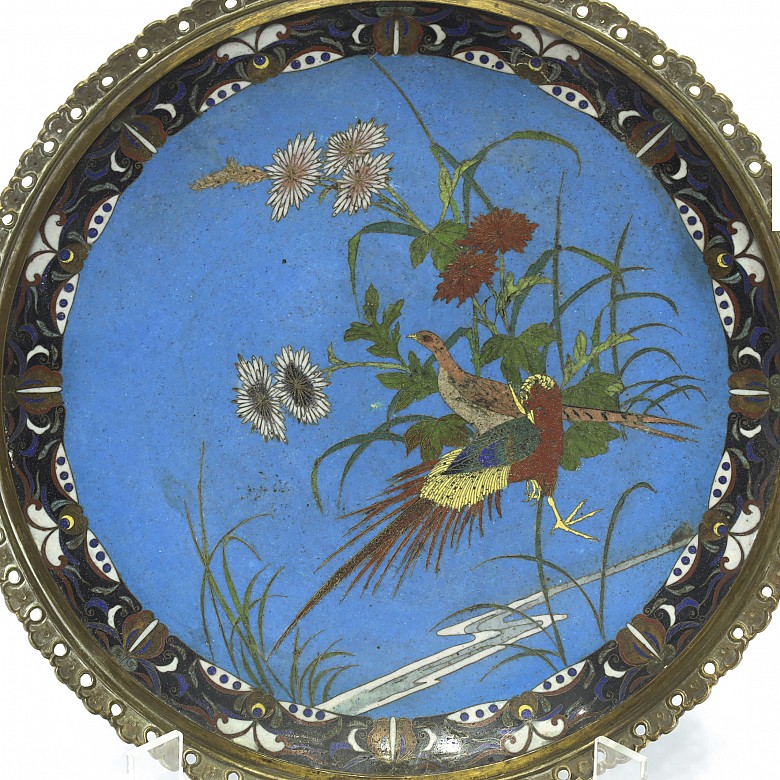 Metal plate with enamel, 20th century - 1