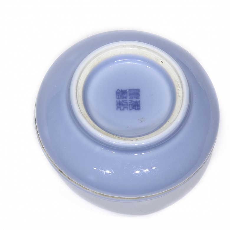 Caja de porcelana china vidriada en azul, S.XX - 6