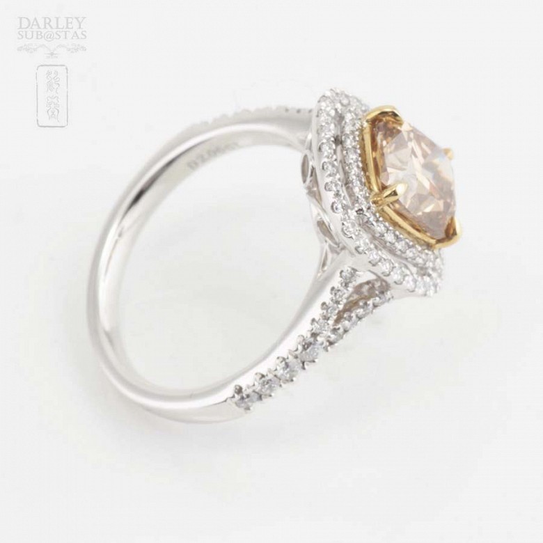 Fantastic 18k gold ring with Fancy Diamond - 6