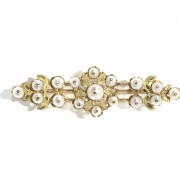 18k yellow gold and pearls brooch