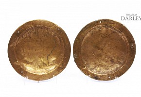 Pareja de platos de cobre, S.XX