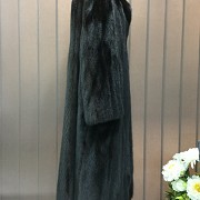Nice mink fur coat dark brown color and long cut. - 4