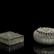 Two filigree silver boxes, Asia, early 20th century