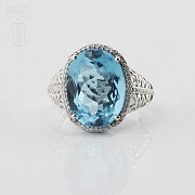 Beautiful ring with 0.21cts diamonds and topaz 12.56cts - 2