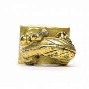 Sello de bronce dorado, dinastía Qing.