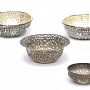 Eight bowls of embossed decoration, Indonesia, early 20th century