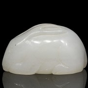 Figura de jade blanco tallado 
