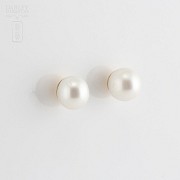 Pendientes con perla australiana, 10 mm. - 1