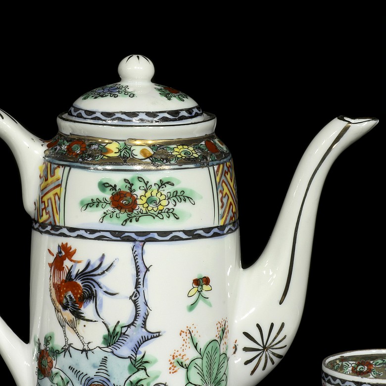 Juego de té, porcelana esmaltada, S.XX