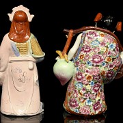 Pair of porcelain sages, China, 20th century - 8