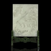 Jade panel with reliefs, Qing dynasty