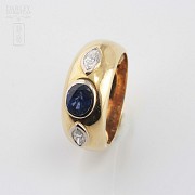 Ceylon sapphire and diamond ring - 2