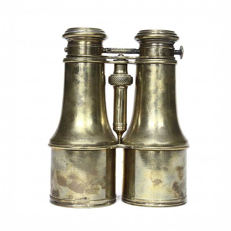 Catalejo y prismáticos de bronce, s.XIX - XX - 4