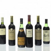 Lot of eight bottles of red wine
