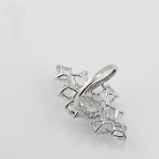 Precioso anillo oro blanco 18k con aguamarina y diamantes - 4