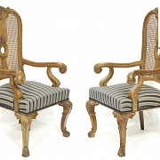 Pair of armchairs, Queen Anne style, 20th century - 1