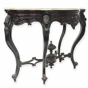 Elizabethan console table with ebonised wooden mirror, 19th century - 4
