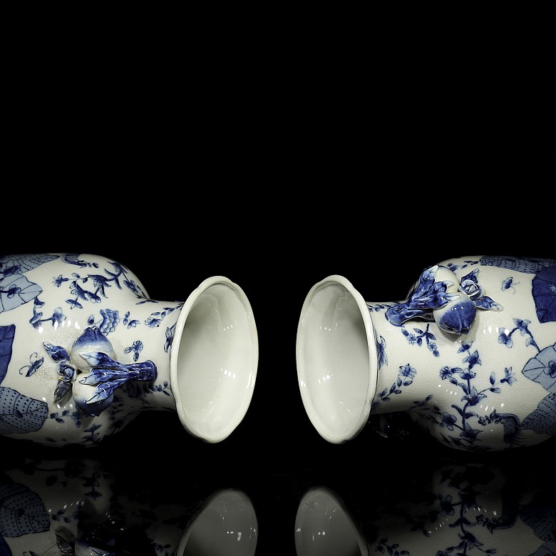 Pareja de jarrones en porcelana china, S.XX - 3