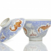 Bowl with enameled porcelain lid, Tongzhi mark