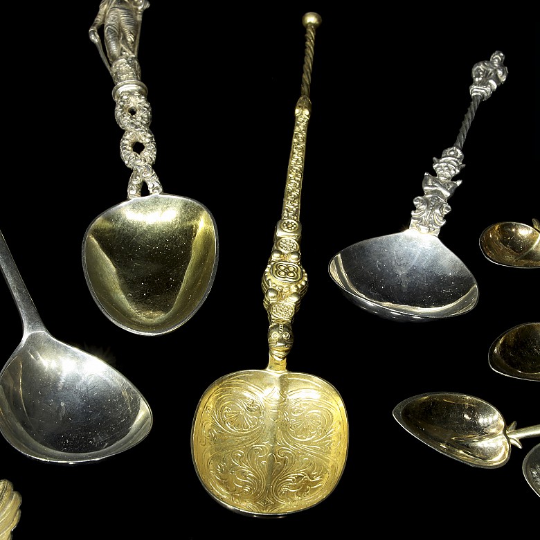 Decorative silver spoons, 19th century - early 20th century