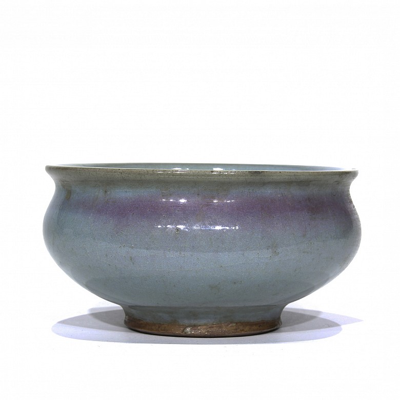 Vasija de cerámica vidriada Jun, dinastía Song del norte (960 - 1127)