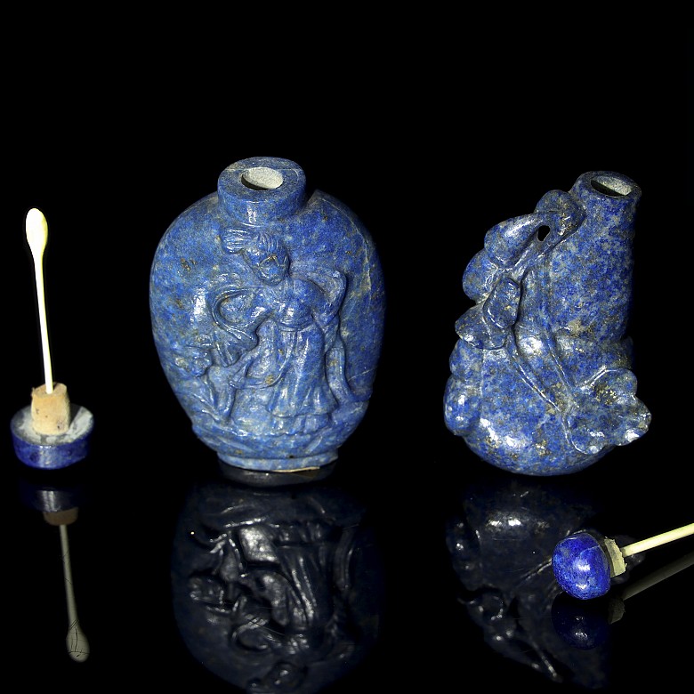 Two lapis lazuli snuff bottles, 20th century - 3