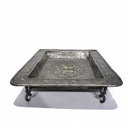Chinese metal tray, Tang style.