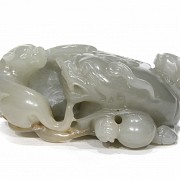Carved jade figurine, Qing dynasty..