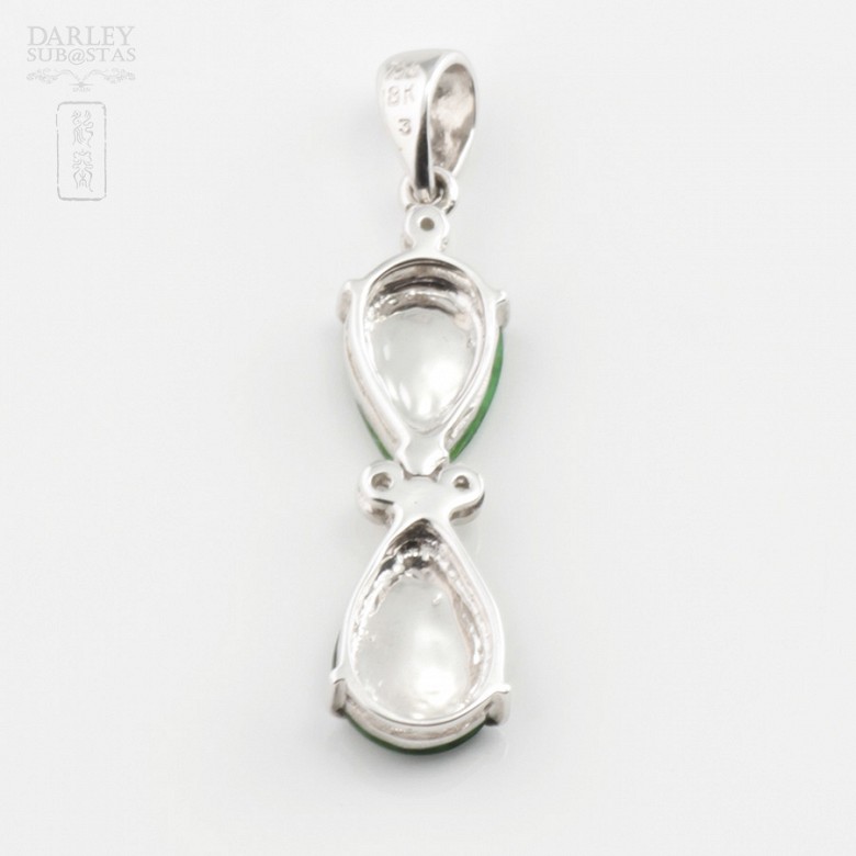 Beautiful pendant in gold, diamonds and jadeite - 3