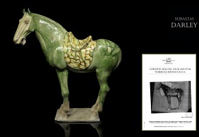 Ceramic figure 'Horse' with Sancai glaze, Tang dynasty (618 - 906)
