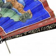Chinese fan with hand painted paper, 19th century. - 3