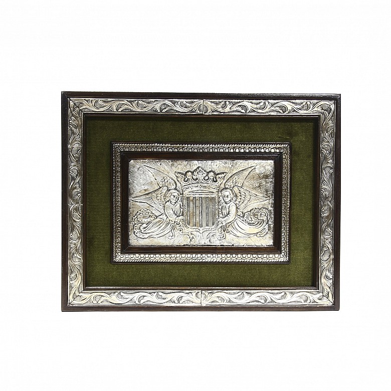 Decorative silver plaque, Port Hand-made, 20th century