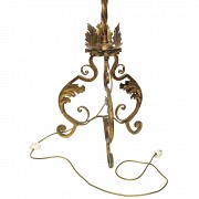 Wrought iron candlestick, 20th century