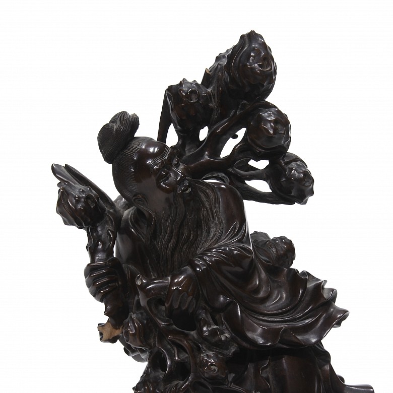Carved wooden sage, mid-20th century - 1
