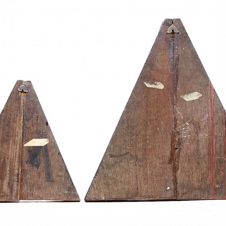 Four decorative corner pieces, Peranakan, 20th century