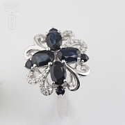 Fantástico anillo zafiro y diamantes - 2