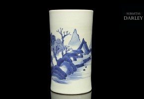 Bote cerámica china para pinceles, S.XX