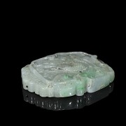 Placa ovalada de jadeita, dinastía Qing - 2