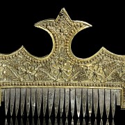 Gold-plated silver comb and four stones, Indonesia - 4