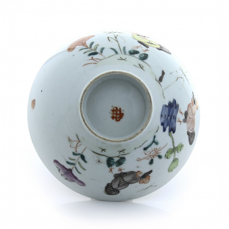 Porcelain enameled bowl, 20th century