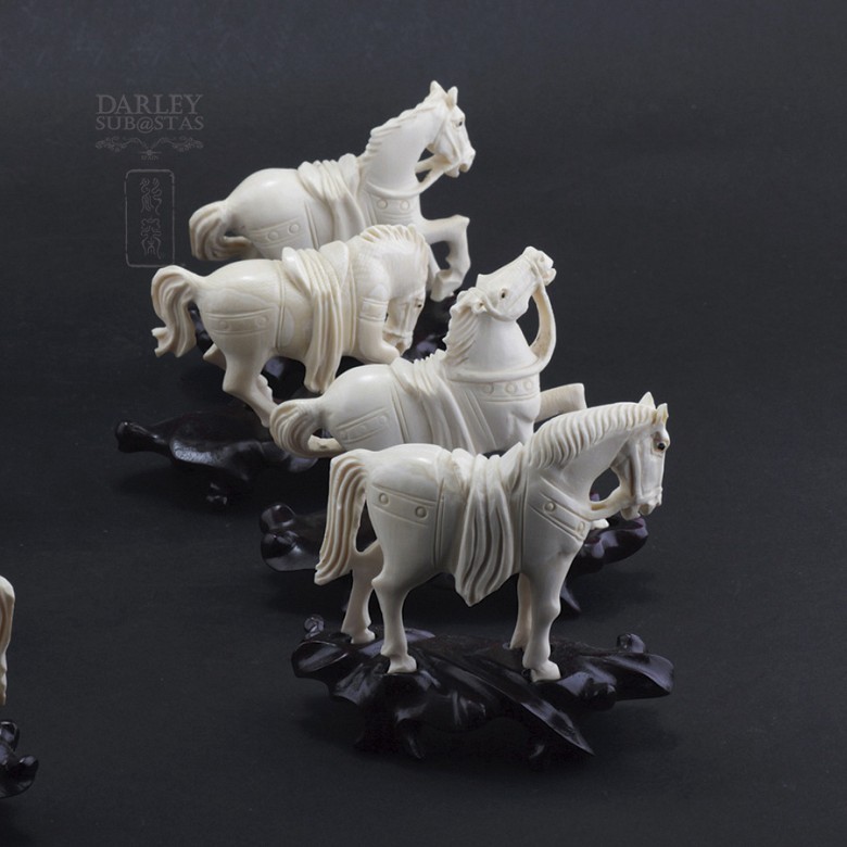 Eight horses collection Ivory