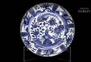 Plato de porcelana, azul y blanco, Arita, S.XIX