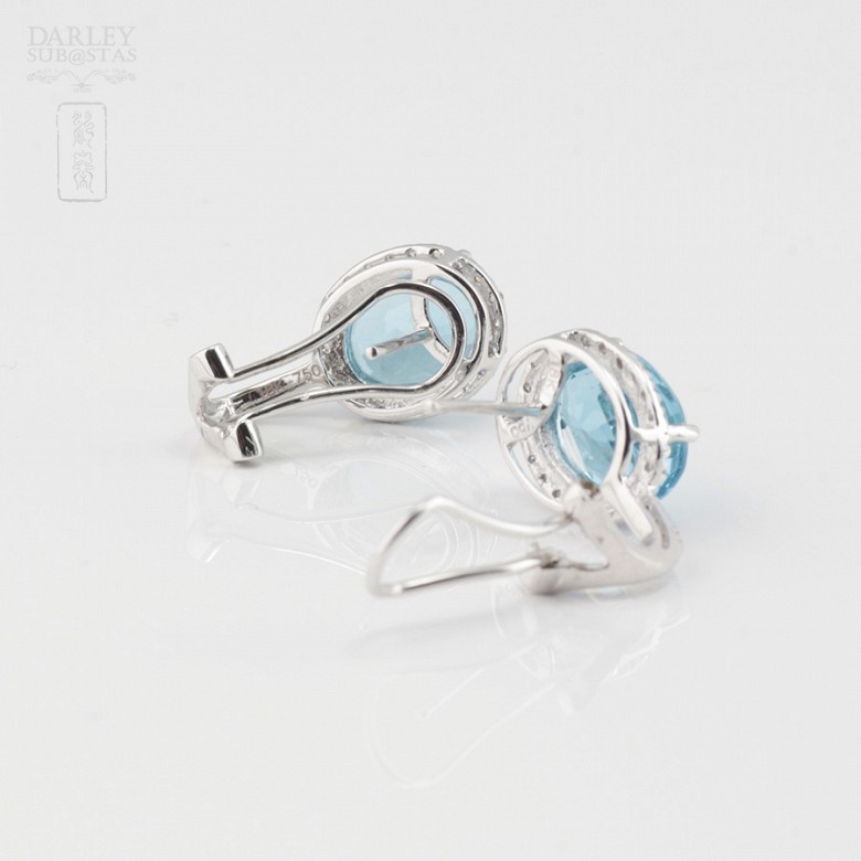 Precious topaz and diamond earrings - 3