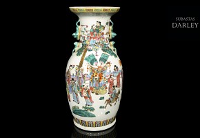Cantonese enameled vase, 20th century